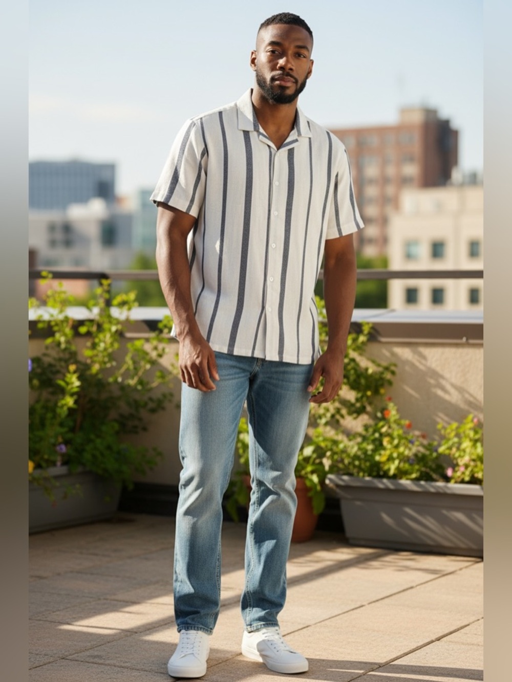 Classic Striped Button-Down Shirt